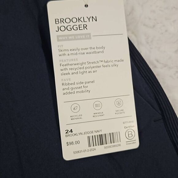 NWT Athleta Brooklyn Jogger Navy Blue Womens Size 24 - Picture 5 of 11